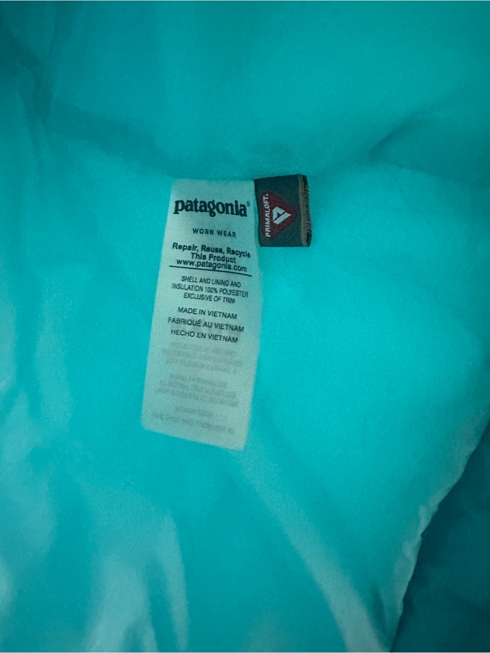 Patagonia Women’s Nano Puff Vest Turquoise Aqua Blue Size Medium PrimaLoft - Picture 4 of 5